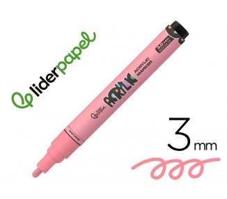 Rotulador liderpapel acrylic base agua todo tipo de superficie punta redonda 3 mm rosa sakura