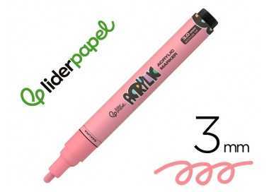 Rotulador liderpapel acrylic base agua todo tipo de superficie punta redonda 3 mm rosa sakura