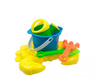 Cubo de playa ao zhi para jugar con la arena set 7 piezas cangrejo