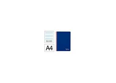 Cuaderno espiral liderpapel din a4 witty tapa dura 80h 90gr pauta 3,5mm con margen color azul oscuro
