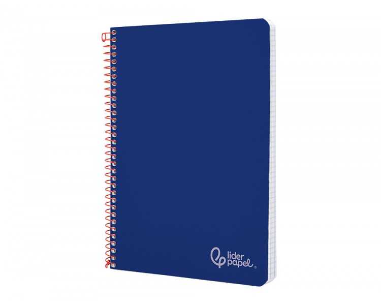 Cuaderno espiral liderpapel din a4 witty tapa dura 80h 90gr pauta 3,5mm con margen color azul oscuro