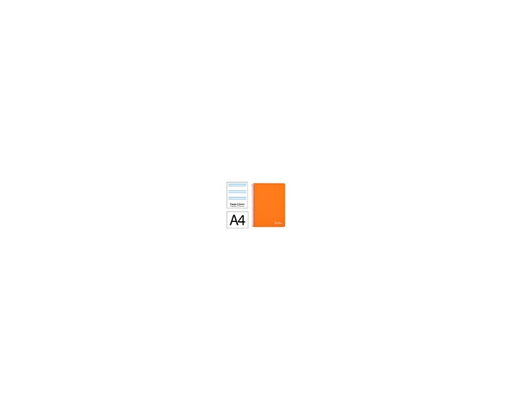 Cuaderno espiral liderpapel din a4 witty tapa dura 80h 90gr pauta 2,5mm con margen color naranja