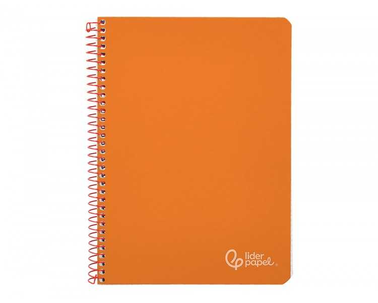 Cuaderno espiral liderpapel din a4 witty tapa dura 80h 90gr pauta 2,5mm con margen color naranja