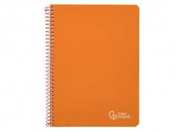 Cuaderno espiral liderpapel din a4 witty tapa dura 80h 90gr pauta 2,5mm con margen color naranja
