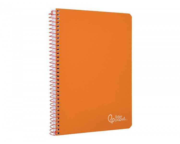 Cuaderno espiral liderpapel din a4 witty tapa dura 80h 90gr pauta 2,5mm con margen color naranja