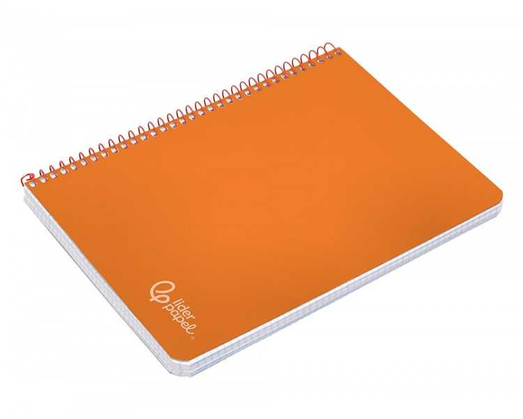 Cuaderno espiral liderpapel din a4 witty tapa dura 80h 90gr pauta 2,5mm con margen color naranja