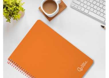 Cuaderno espiral liderpapel din a4 witty tapa dura 80h 90gr pauta 2,5mm con margen color naranja
