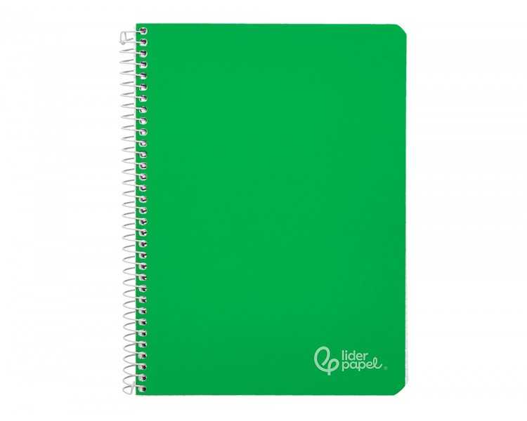 Cuaderno espiral liderpapel din a4 witty tapa dura 80h 90gr rayado horizontal con margen color verde