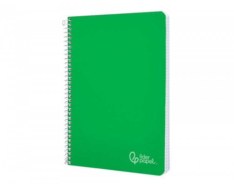 Cuaderno espiral liderpapel din a4 witty tapa dura 80h 90gr rayado horizontal con margen color verde