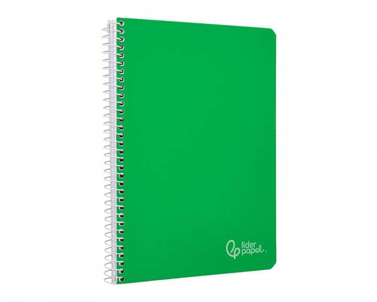 Cuaderno espiral liderpapel din a4 witty tapa dura 80h 90gr rayado horizontal con margen color verde