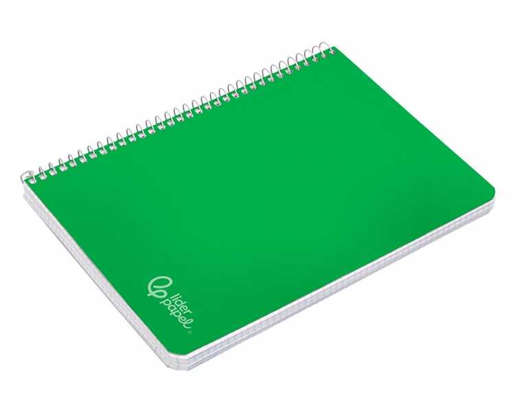 Cuaderno espiral liderpapel din a4 witty tapa dura 80h 90gr rayado horizontal con margen color verde