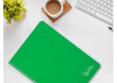 Cuaderno espiral liderpapel din a4 witty tapa dura 80h 90gr rayado horizontal con margen color verde Cuaderno espiral liderpapel din a4 witty tapa dura 80h 90gr rayado horizontal con margen color verde