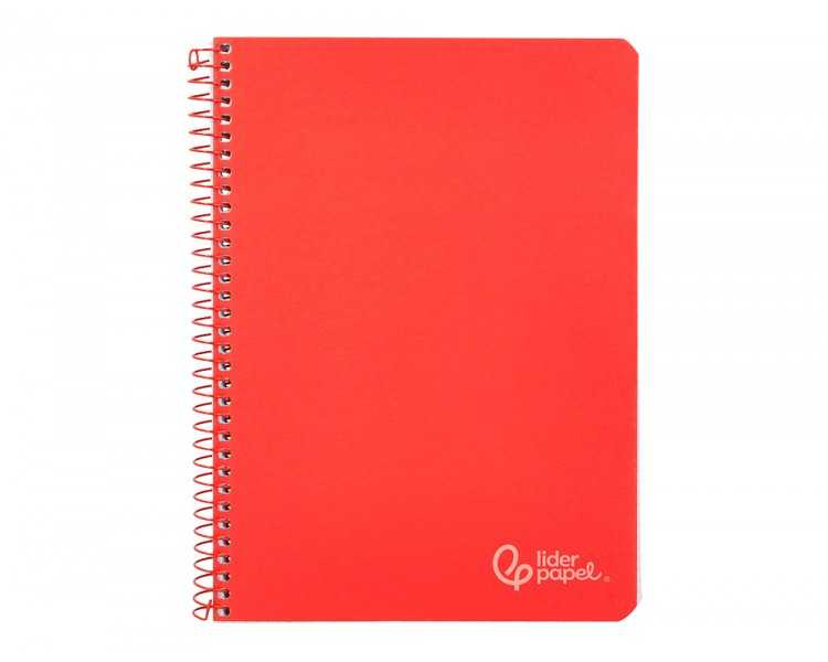 Cuaderno espiral liderpapel din a4 witty tapa dura 80h 90gr rayado horizontal con margen color rojo