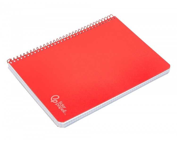 Cuaderno espiral liderpapel din a4 witty tapa dura 80h 90gr rayado horizontal con margen color rojo