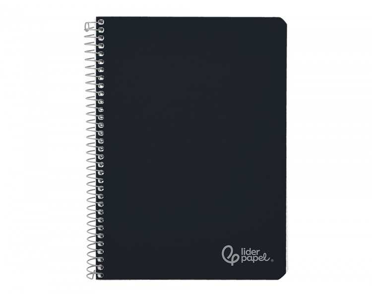 Cuaderno espiral liderpapel din a4 witty tapa dura 80h 90gr rayado horizontal con margen color negro