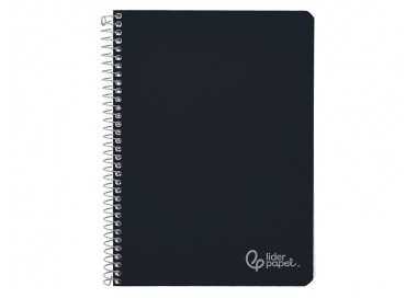 Cuaderno espiral liderpapel din a4 witty tapa dura 80h 90gr rayado horizontal con margen color negro Cuaderno espiral liderpapel din a4 witty tapa dura 80h 90gr rayado horizontal con margen color negro