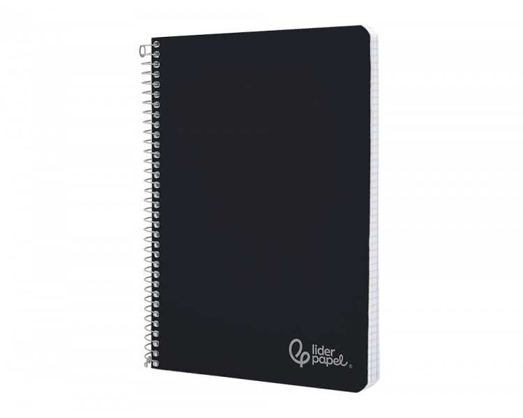Cuaderno espiral liderpapel din a4 witty tapa dura 80h 90gr rayado horizontal con margen color negro