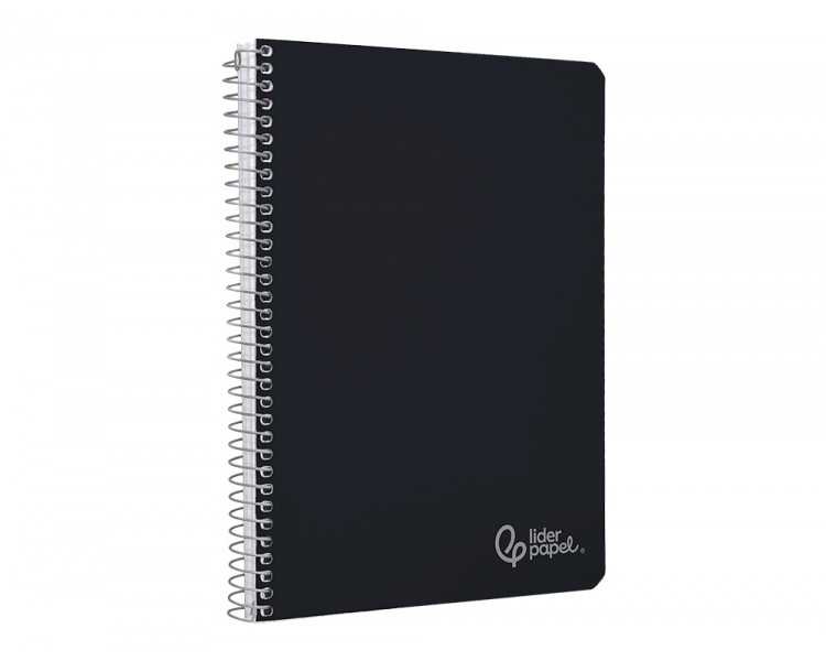 Cuaderno espiral liderpapel din a4 witty tapa dura 80h 90gr rayado horizontal con margen color negro