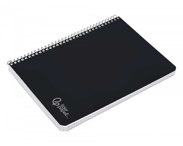 Cuaderno espiral liderpapel din a4 witty tapa dura 80h 90gr rayado horizontal con margen color negro