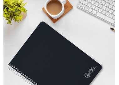 Cuaderno espiral liderpapel din a4 witty tapa dura 80h 90gr rayado horizontal con margen color negro Cuaderno espiral liderpapel din a4 witty tapa dura 80h 90gr rayado horizontal con margen color negro