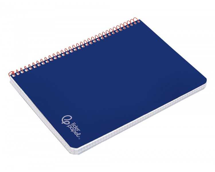 Cuaderno espiral liderpapel din a4 witty tapa dura 80h 90gr rayado horizontal con margen color azul oscuro