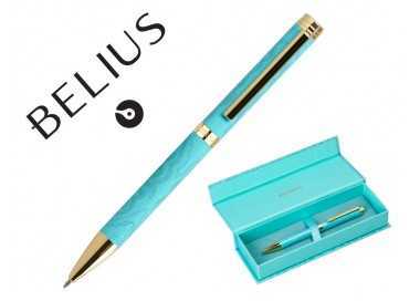 Boligrafo belius wild west aluminio color crema dorado tinta color azul caja de diseño