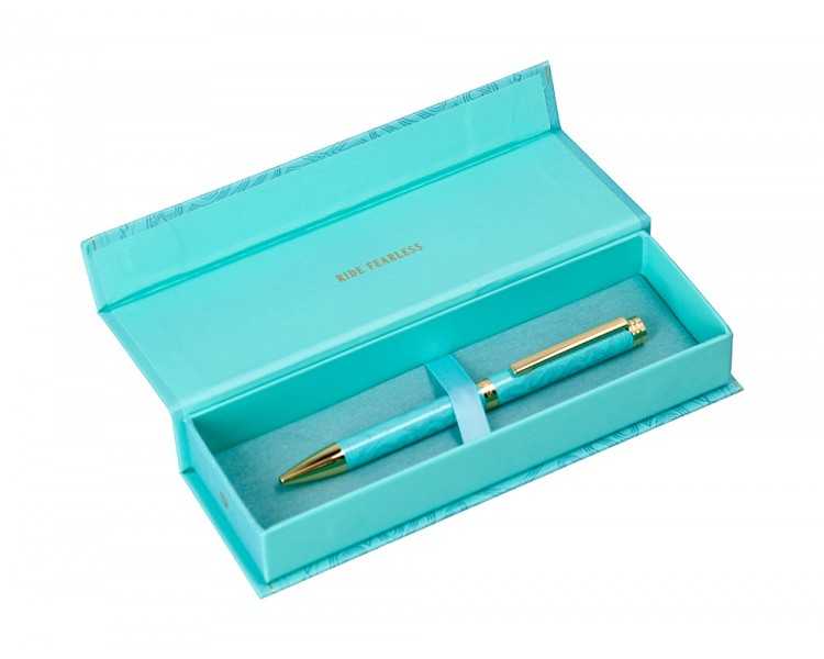 Boligrafo belius wild west aluminio color crema dorado tinta color azul caja de diseño