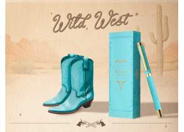 Roller belius wild west aluminio color crema dorado tinta color negro caja de diseño