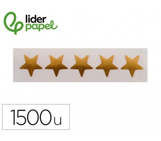 Gomets liderpapel autoadhesivo s estrellas doradas 20 mm 1500 unidades en caja de carton