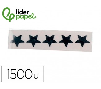 Gomets liderpapel autoadhesivo s estrellas plateadas 20 mm 1500 unidades en caja de carton