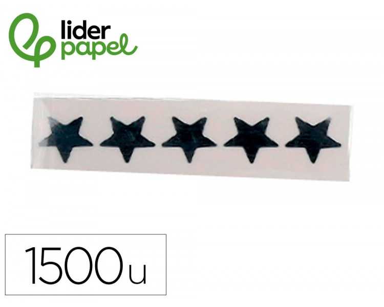 Gomets liderpapel autoadhesivo s estrellas plateadas 20 mm 1500 unidades en caja de carton