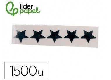 Gomets liderpapel autoadhesivo s estrellas plateadas 20 mm 1500 unidades en caja de carton