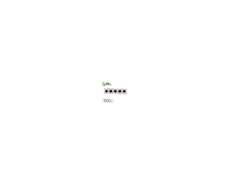 Gomets liderpapel autoadhesivo s estrellas plateadas 20 mm 1500 unidades en caja de carton