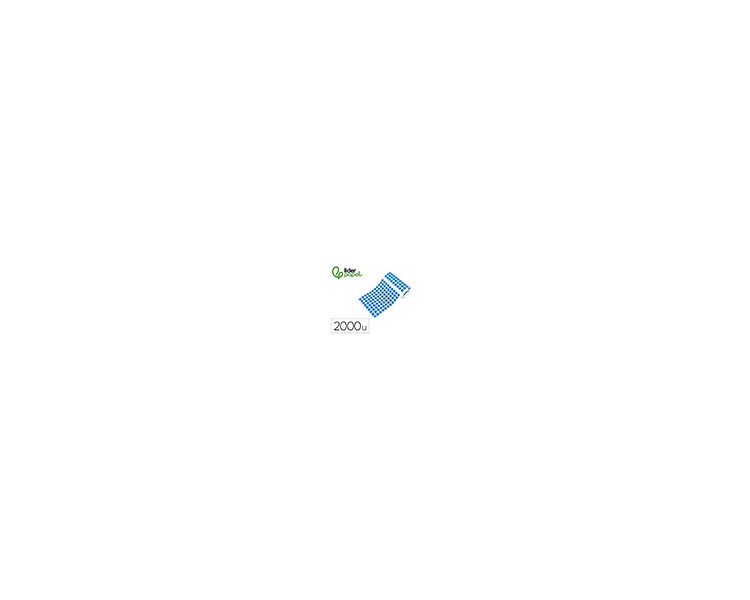 Gomets liderpapel autoadhesivo s circulos 20 mm azul rollo de 2000 unidades en caja de carton