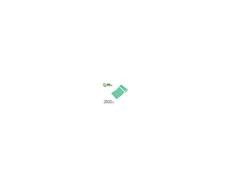 Gomets liderpapel autoadhesivo s circulos 15 mm verde rollo de 2500 unidades en caja de carton