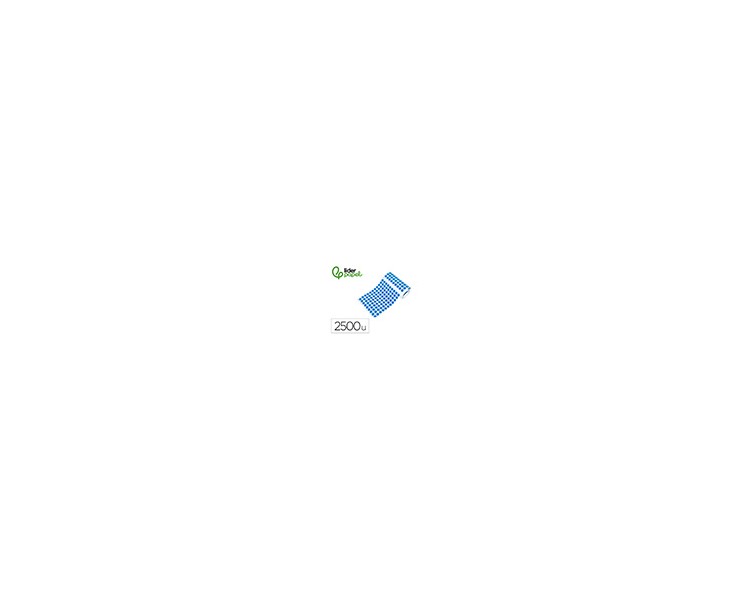 Gomets liderpapel autoadhesivo s circulos 15 mm azul rollo de 2500 unidades en caja de carton