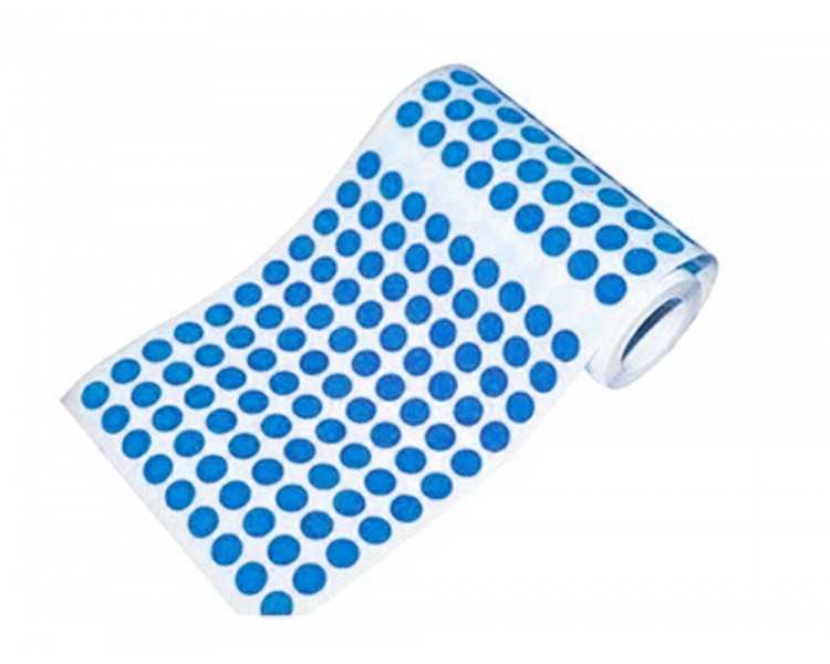 Gomets liderpapel autoadhesivo s circulos 15 mm azul rollo de 2500 unidades en caja de carton