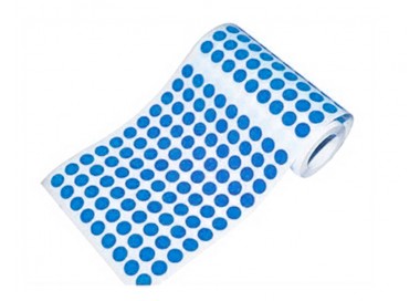Gomets liderpapel autoadhesivo s circulos 15 mm azul rollo de 2500 unidades en caja de carton