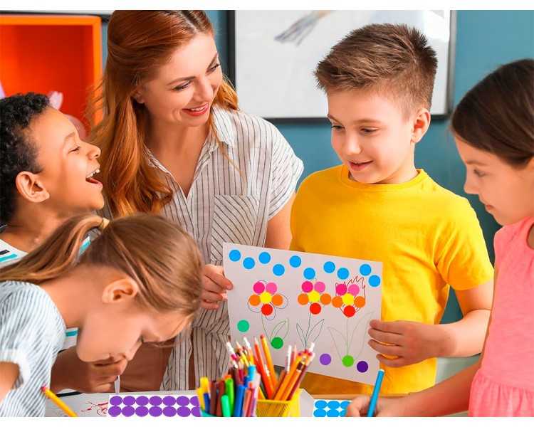 Gomets liderpapel autoadhesivo s figuras de colores y tamañossurtidos bolsa de 10 hojas 1188 unidades