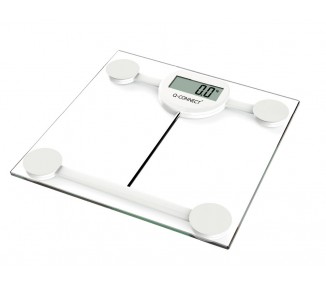 Bascula baño q-connect digital con pantalla lcd precision 100 gr capacidad de 5 kg a 180 kg 300x300x22mm
