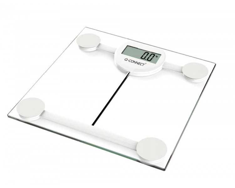 Bascula baño q-connect digital con pantalla lcd precision 100 gr capacidad de 5 kg a 180 kg 300x300x22mm