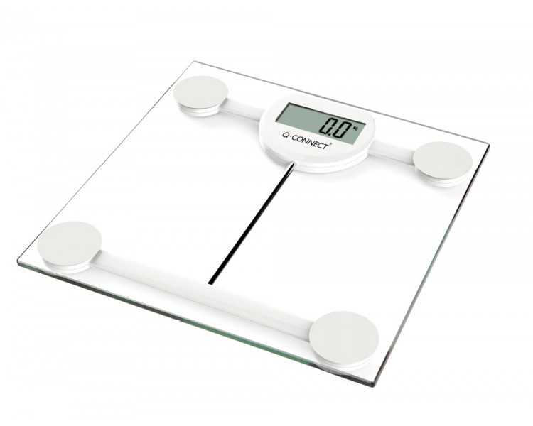 Bascula baño q-connect digital con pantalla lcd precision 100 gr capacidad de 5 kg a 180 kg 300x300x22mm