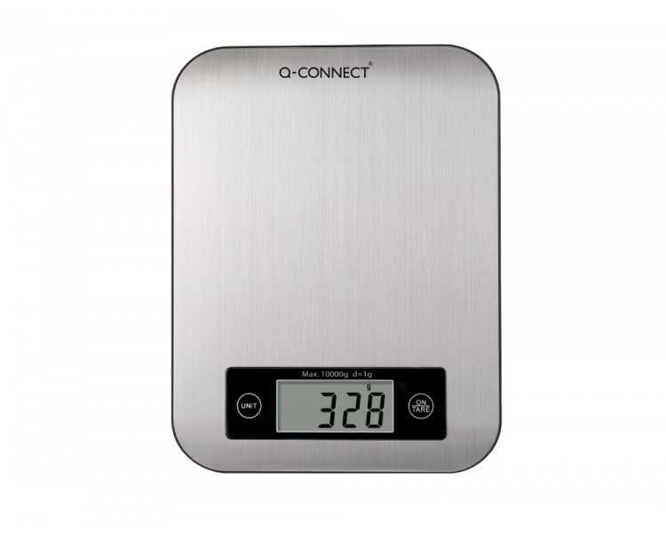 Bascula precision q-connect digital con pantalla lcd precision 1 gr capacidad de 5 gr a 10 kg 215x165x16mm