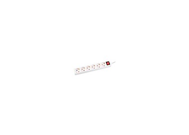 Regleta q-connect 6 tomas de corriente con interruptor longitud cable 1,5 mt color blanco