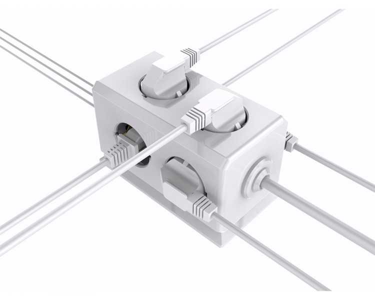 Regleta q-connect enchufe multiple 10 en 1 cable 1,4 mt 6 tomas de corriente+3 usb+1 usb tipo c 140x76x87mm