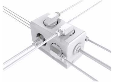 Regleta q-connect enchufe multiple 10 en 1 cable 1,4 mt 6 tomas de corriente+3 usb+1 usb tipo c 140x76x87mm