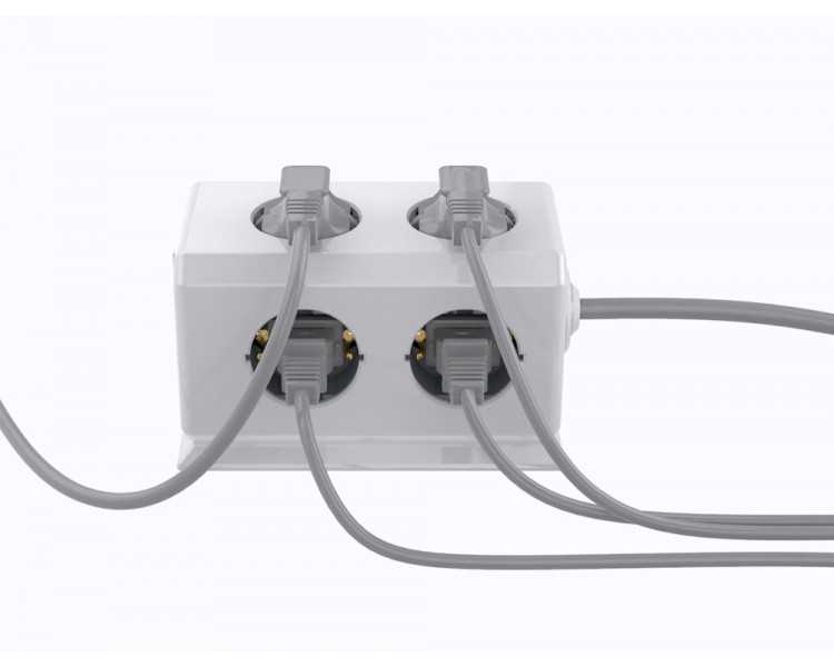 Regleta q-connect enchufe multiple 10 en 1 cable 1,4 mt 6 tomas de corriente+3 usb+1 usb tipo c 140x76x87mm