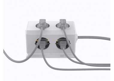 Regleta q-connect enchufe multiple 10 en 1 cable 1,4 mt 6 tomas de corriente+3 usb+1 usb tipo c 140x76x87mm
