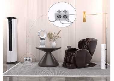 Regleta q-connect enchufe multiple 10 en 1 cable 1,4 mt 6 tomas de corriente+3 usb+1 usb tipo c 140x76x87mm