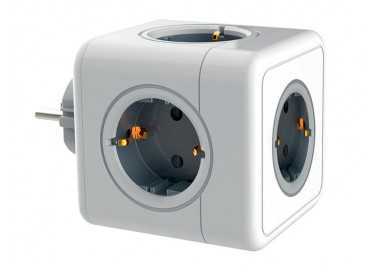 Regleta q-connect de cubo enchufe multiple power cube 5 en 1 cable de 1,4 mt 5 tomas de corriente 75x75x112mm